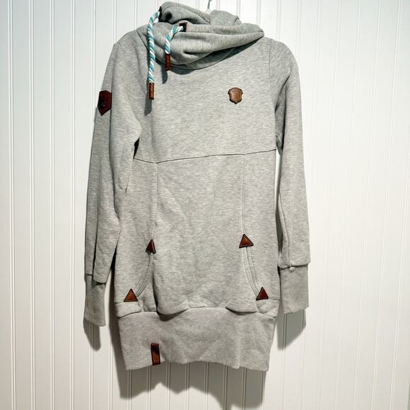 Naketano Gray Tunic Sweatshirt Cowl Neck Size Medium - Picture 2 of 8